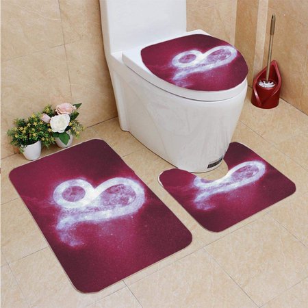 GOHAO Leo Zodiac Sign Abstract 3 Piece Bathroom Rugs Set Bath Rug Contour Mat and Toilet Lid Cover