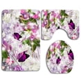 thumbnail image 1 of GOHAO Lilacs Lilac Bird 3 Piece Bathroom Rugs Set Bath Rug Contour Mat and Toilet Lid Cover, 1 of 2
