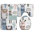 thumbnail image 1 of GOHAO Llama Cactus 3 Piece Bathroom Rugs Set Bath Rug Contour Mat and Toilet Lid Cover, 1 of 2