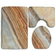 thumbnail image 1 of GOHAO Marble Stone Calcite Stone 3 Piece Bathroom Rugs Set Bath Rug Contour Mat and Toilet Lid Cover, 1 of 2
