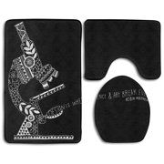 GOHAO Microscope 3 Piece Bathroom Rugs Set Bath Rug Contour Mat and Toilet Lid Cover