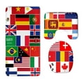 thumbnail image 1 of GOHAO National Flag World 3 Piece Bathroom Rugs Set Bath Rug Contour Mat and Toilet Lid Cover, 1 of 2