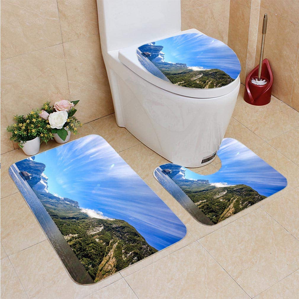 GOHAO New Zealand Milford Sound 3 Piece Bathroom Rugs Set Bath Rug ...