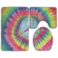 thumbnail image 1 of GOHAO No War Peace Sign Tie Dye 3 Piece Bathroom Rugs Set Bath Rug Contour Mat and Toilet Lid Cover, 1 of 2