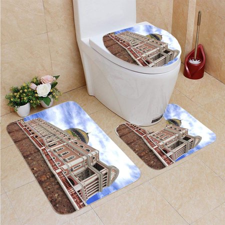GOHAO Opera House in Manaus 3 Piece Bathroom Rugs Set Bath Rug Contour Mat and Toilet Lid Cover