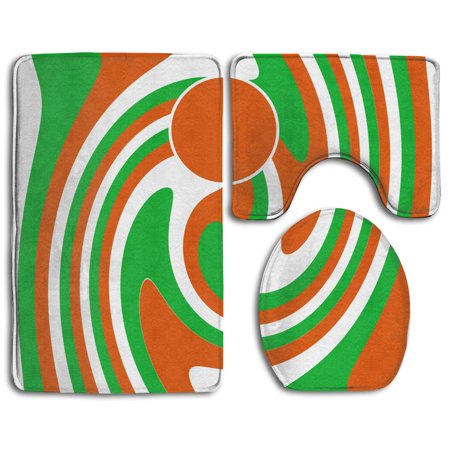 GOHAO Originality Niger Flag 3 Piece Bathroom Rugs Set Bath Rug Contour Mat and Toilet Lid Cover