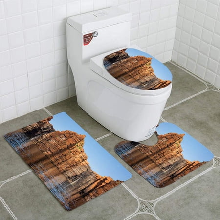 GOHAO Panorama King George River Falls Kimberley Coast 3 Piece Bathroom Rugs Set Bath Rug Contour Mat and Toilet Lid Cover