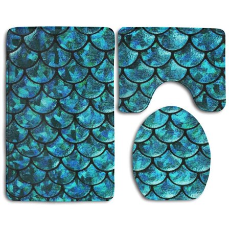 GOHAO Parent 3 Piece Bathroom Rugs Set Bath Rug Contour Mat and Toilet Lid Cover