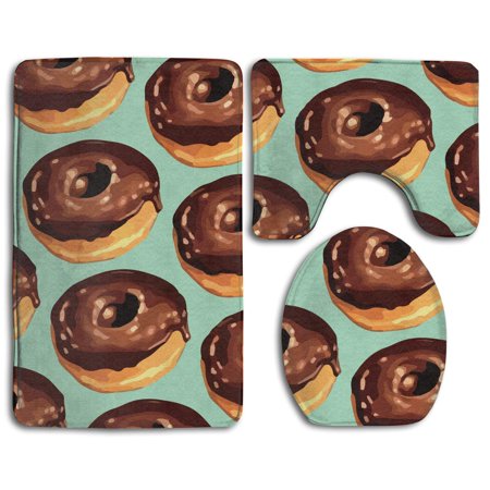 GOHAO Parent 3 Piece Bathroom Rugs Set Bath Rug Contour Mat and Toilet Lid Cover