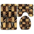 thumbnail image 1 of GOHAO Patchwork Beige Flannel Bath Rugs, 3' x 2' (3 Pieces), 1 of 2