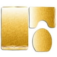 thumbnail image 1 of GOHAO Pattern Ornament Gold 3 Piece Bathroom Rugs Set Bath Rug Contour Mat and Toilet Lid Cover, 1 of 2