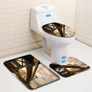 GOHAO Philadelphia Sunset 3 Piece Bathroom Rugs Set Bath Rug Contour Mat and Toilet Lid Cover