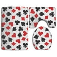 thumbnail image 1 of GOHAO Playing Card Suit Casino 3 Piece Bathroom Rugs Set Bath Rug Contour Mat and Toilet Lid Cover, 1 of 2
