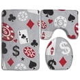 thumbnail image 1 of GOHAO Poker Card Casino 3 Piece Bathroom Rugs Set Bath Rug Contour Mat and Toilet Lid Cover, 1 of 2