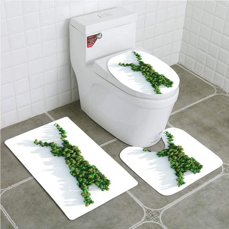GOHAO Protect Leopards Habitat 3 Piece Bathroom Rugs Set Bath Rug Contour Mat and Toilet Lid Cover