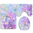 thumbnail image 1 of GOHAO Purple Holographic Opal 3 Piece Bathroom Rugs Set Bath Rug Contour Mat and Toilet Lid Cover, 1 of 2