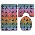 thumbnail image 1 of GOHAO Rainbow Glitter Unicorns 3 Piece Bathroom Rugs Set Bath Rug Contour Mat and Toilet Lid Cover, 1 of 2