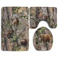 thumbnail image 1 of GOHAO Real Tree Camos 3 Piece Bathroom Rugs Set Bath Rug Contour Mat and Toilet Lid Cover, 1 of 2