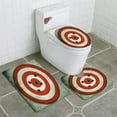 thumbnail image 1 of GOHAO Red and White Circular Target Bullet Holes 3 Piece Bathroom Rugs Set Bath Rug Contour Mat and Toilet Lid Cover, 1 of 2