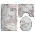thumbnail image 1 of GOHAO Rose Gold Marble for Home 3 Piece Bathroom Rugs Set Bath Rug Contour Mat and Toilet Lid Cover, 1 of 2