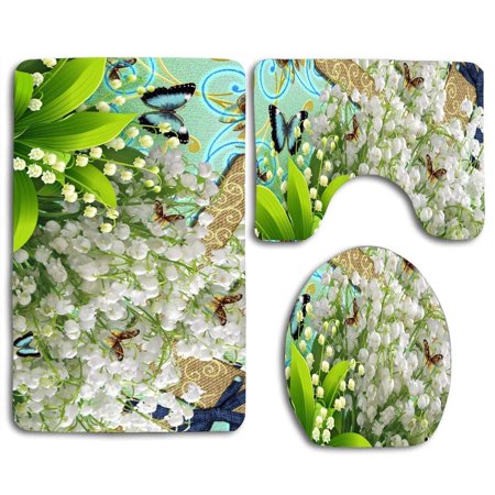 GOHAO Scene PrintRed Grand Canyon 3 Piece Bathroom Rugs Set Bath Rug Contour Mat and Toilet Lid Cover