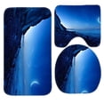 thumbnail image 1 of GOHAO Sea Beach Crescent Moon Star Sky 3 Piece Bathroom Rugs Set Bath Rug Contour Mat and Toilet Lid Cover, 1 of 2