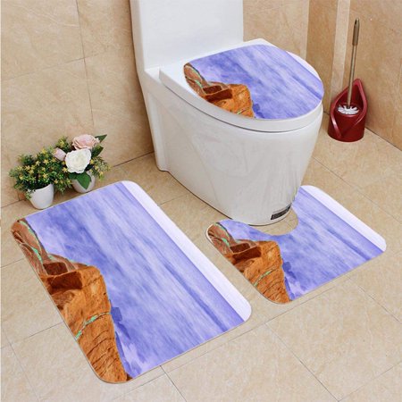 GOHAO Sea Jupiter 3 Piece Bathroom Rugs Set Bath Rug Contour Mat and Toilet Lid Cover
