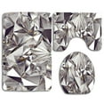 thumbnail image 1 of GOHAO Silver White Diamond 3 Piece Bathroom Rugs Set Bath Rug Contour Mat and Toilet Lid Cover, 1 of 2