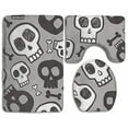 thumbnail image 1 of GOHAO Skulls and Bones Halloween 3 Piece Bathroom Rugs Set Bath Rug Contour Mat and Toilet Lid Cover, 1 of 2