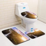 GOHAO Snoqualmie Falls in Fall 3 Piece Bathroom Rugs Set Bath Rug Contour Mat and Toilet Lid Cover