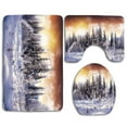thumbnail image 1 of GOHAO Snow Winter Forest 3 Piece Bathroom Rugs Set Bath Rug Contour Mat and Toilet Lid Cover, 1 of 2