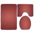 thumbnail image 1 of GOHAO Stripes Red 3 Piece Bathroom Rugs Set Bath Rug Contour Mat and Toilet Lid Cover, 1 of 2
