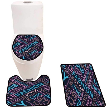 GOHAO Style Fashion wor clou Concept in 3 Piece Bathroom Rugs Set Bath Rug Contour Mat and Toilet Lid Cover