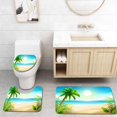 thumbnail image 1 of GOHAO Sunny Day on Tropical Sandy Beach Palm Trees and sea Paradise Holidays 3 Piece Bathroom Rugs Set Bath Rug Contour Mat and Toilet Lid Cover, 1 of 2