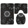 thumbnail image 1 of GOHAO Supernatural Symbols Black 3 Piece Bathroom Rugs Set Bath Rug Contour Mat and Toilet Lid Cover, 1 of 2