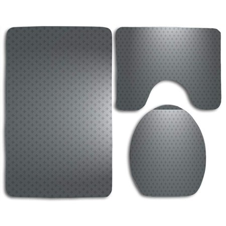 GOHAO Symbol 3 Piece Bathroom Rugs Set Bath Rug Contour Mat and Toilet Lid Cover