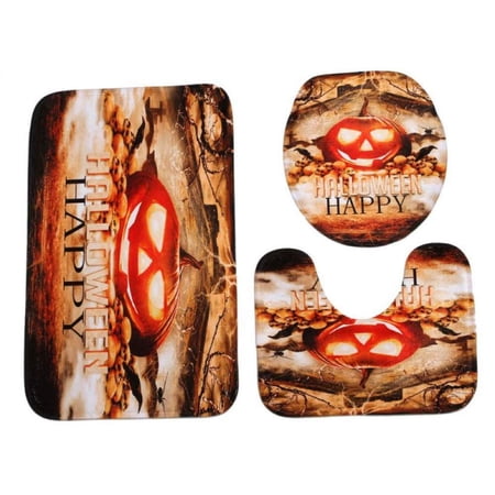 GOHAO Tbathroom-rug-a106 3 Piece Bathroom Rugs Set Bath Rug Contour Mat and Toilet Lid Cover