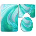 thumbnail image 1 of GOHAO Teal Paint 3 Piece Bathroom Rugs Set Bath Rug Contour Mat and Toilet Lid Cover, 1 of 2