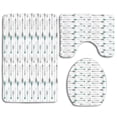 thumbnail image 1 of GOHAO Teal Retro Arrow in Horizontal Line Heading to Opposite Directions 3 Piece Bathroom Rugs Set Bath Rug Contour Mat and Toilet Lid Cover, 1 of 2