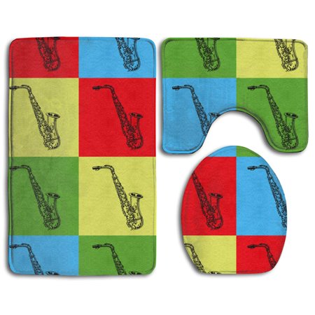 GOHAO Thanksgiving Day 3 Piece Bathroom Rugs Set Bath Rug Contour Mat and Toilet Lid Cover