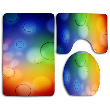 GOHAO The Desire 3 Piece Bathroom Rugs Set Bath Rug Contour Mat and Toilet Lid Cover