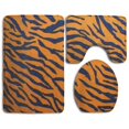 thumbnail image 1 of GOHAO Tiger Cool 3 Piece Bathroom Rugs Set Bath Rug Contour Mat and Toilet Lid Cover, 1 of 2