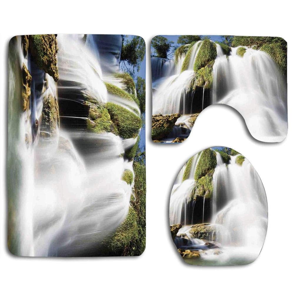 GOHAO Waterfall Majestic Waterfall Flowing on Cliff Rocks in Rural Town ...