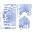 thumbnail image 1 of GOHAO White Flannel Bath Rugs, 3' x 2' (3 Pieces), 1 of 2