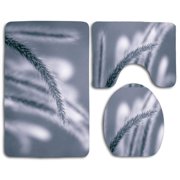 GOHAO Wispy Tails 3 Piece Bathroom Rugs Set Bath Rug Contour Mat and Toilet Lid Cover