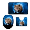 thumbnail image 1 of GOHAO Wolf 3 Piece Bathroom Rugs Set Bath Rug Contour Mat and Toilet Lid Cover, 1 of 2