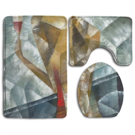 GOHAO Woman Cocktail 3 Piece Bathroom Rugs Set Bath Rug Contour Mat and Toilet Lid Cover