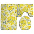 thumbnail image 1 of GOHAO Yellow Canola Floral 3 Piece Bathroom Rugs Set Bath Rug Contour Mat and Toilet Lid Cover, 1 of 2
