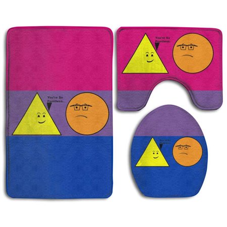 GOHAO You're Pointless Math Sarcasic 3 Piece Bathroom Rugs Set Bath Rug Contour Mat and Toilet Lid Cover