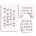 thumbnail image 1 of GOHAO Your Only Limit is You 3 Piece Bathroom Rugs Set Bath Rug Contour Mat and Toilet Lid Cover, 1 of 2